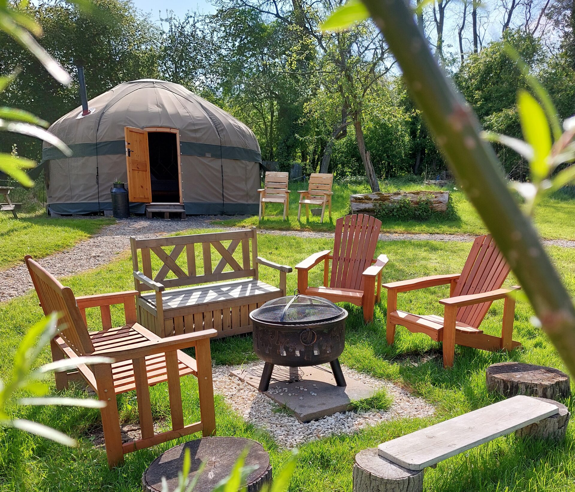 What is provided at Campden Yurts, family friendly glamping